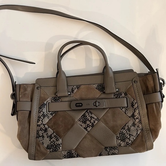COACH Swagger Blake Patchwork Leather Satchel - Picture 14 of 15